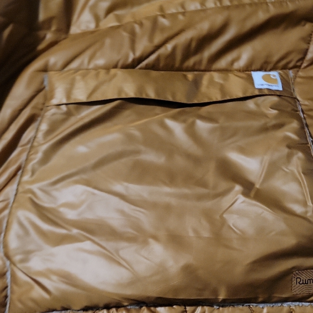 Rumpl X Carhartt Brown Original Puffy Poncho Hooded Coat L/XL - Picture 5 of 10